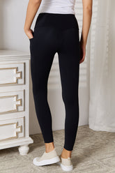 Basic Bae Wide Waistband Sports Leggings with Pockets - Comfortable and Supportive